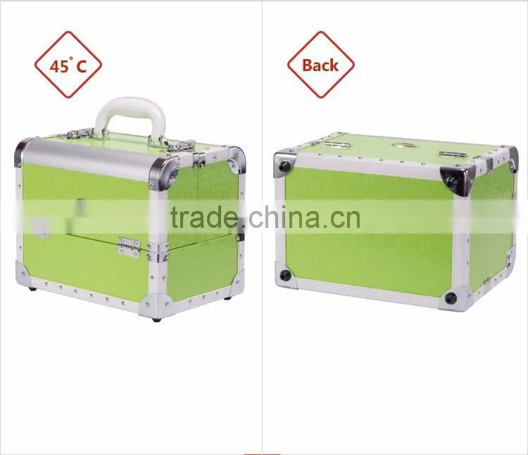 2016 Sunrise popular pvc portable makeup artist case mini cosmetic box with 6 expandable trays guangzhou supplier