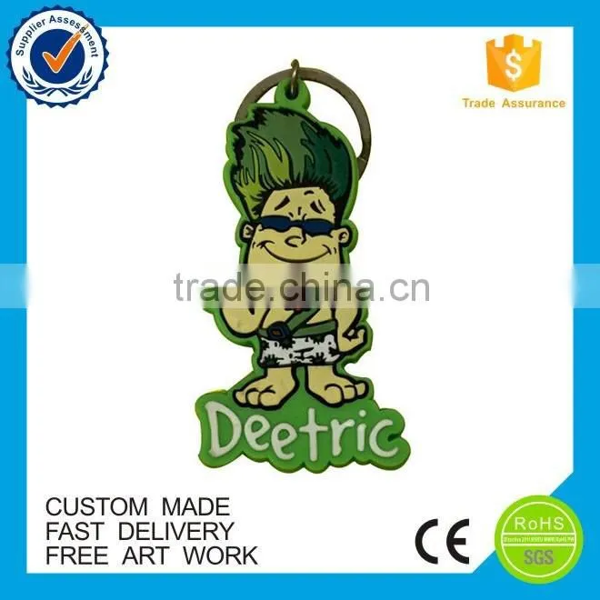 High quality cheap rubber pvc souvenir logo keychain