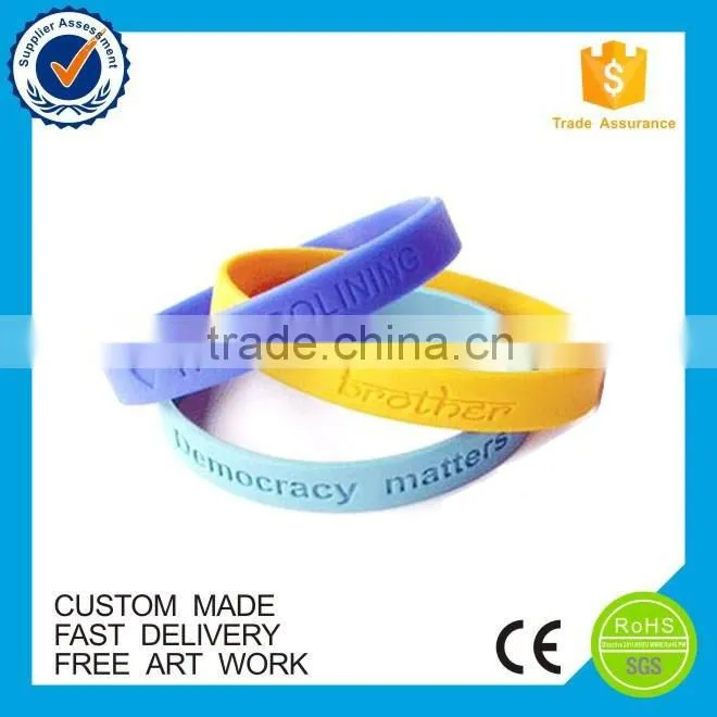 Customized cheap logo wholesale free silicone bracelet