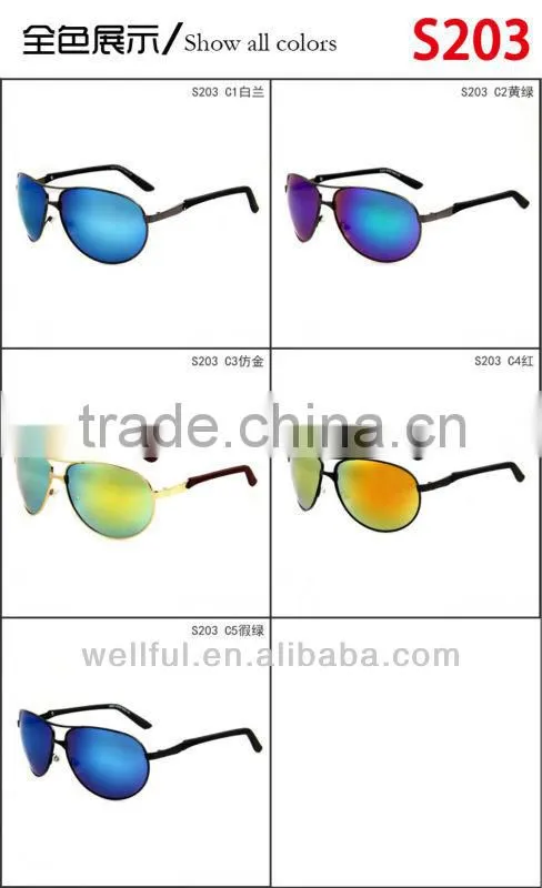 2014 new fashion colorful classic pilot sunglasses