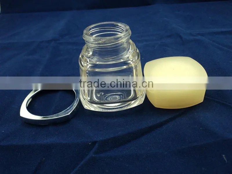 square glass cream jar, cosmetic glass jar