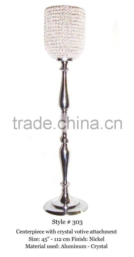 2016 hot product crystal beads candelabra wedding centerpieces