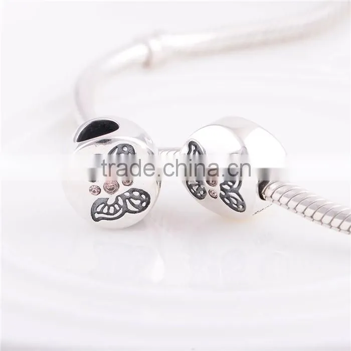2016 Butterly Custom Design S925 Silver Charm Bracelet