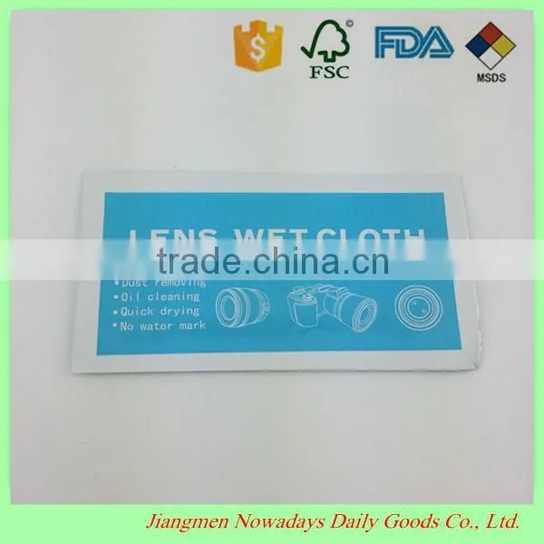 Hot sell lens glasses screen cleaning wet wipes