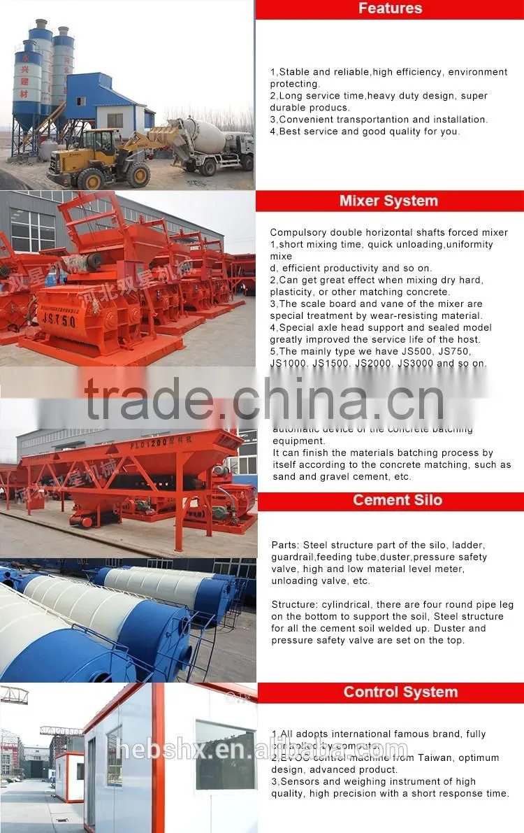 Mini high quality stantionary energy saving HZS35 concrete batching plant made in China price