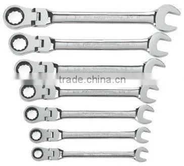 7 Piece Flex-Head Combination Ratcheting Wrench Set