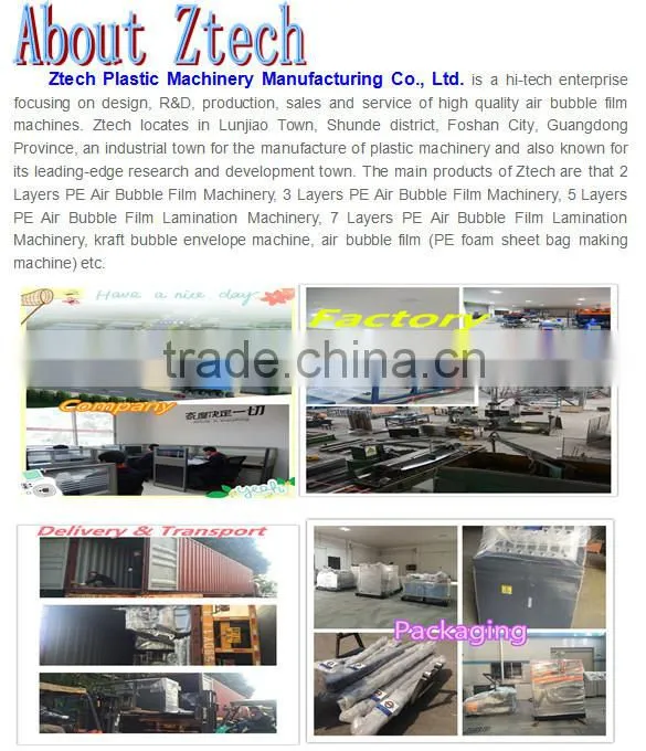 1000mm Ztech Used widely PE Air Bubble Film bag Making Machinery from China