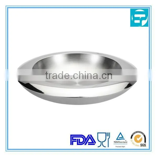 Flat Stainless Steel food serving bowls