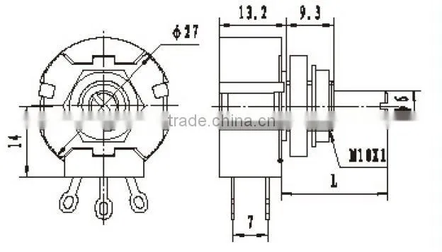 plastic knob potentiometer