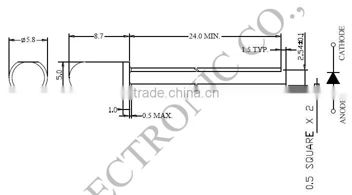 super brightness 10000mcd round type through hole dip 5mm led diode