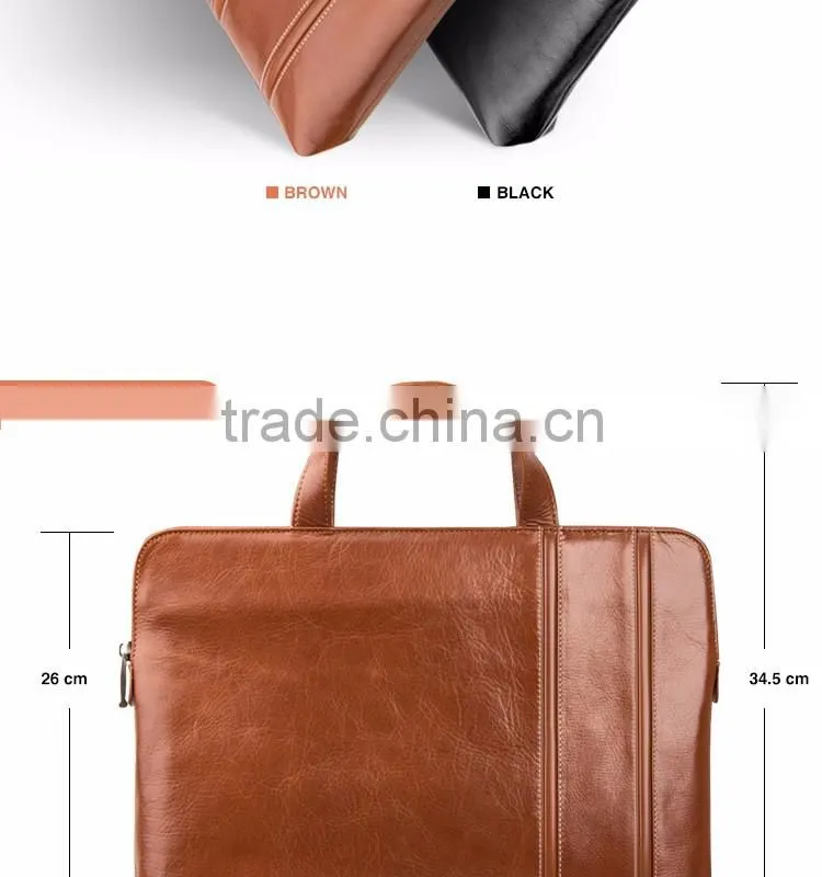 QIALINO designer genuine leather business bag men's genuine leather laptop bag for macbook air/pro 12 13