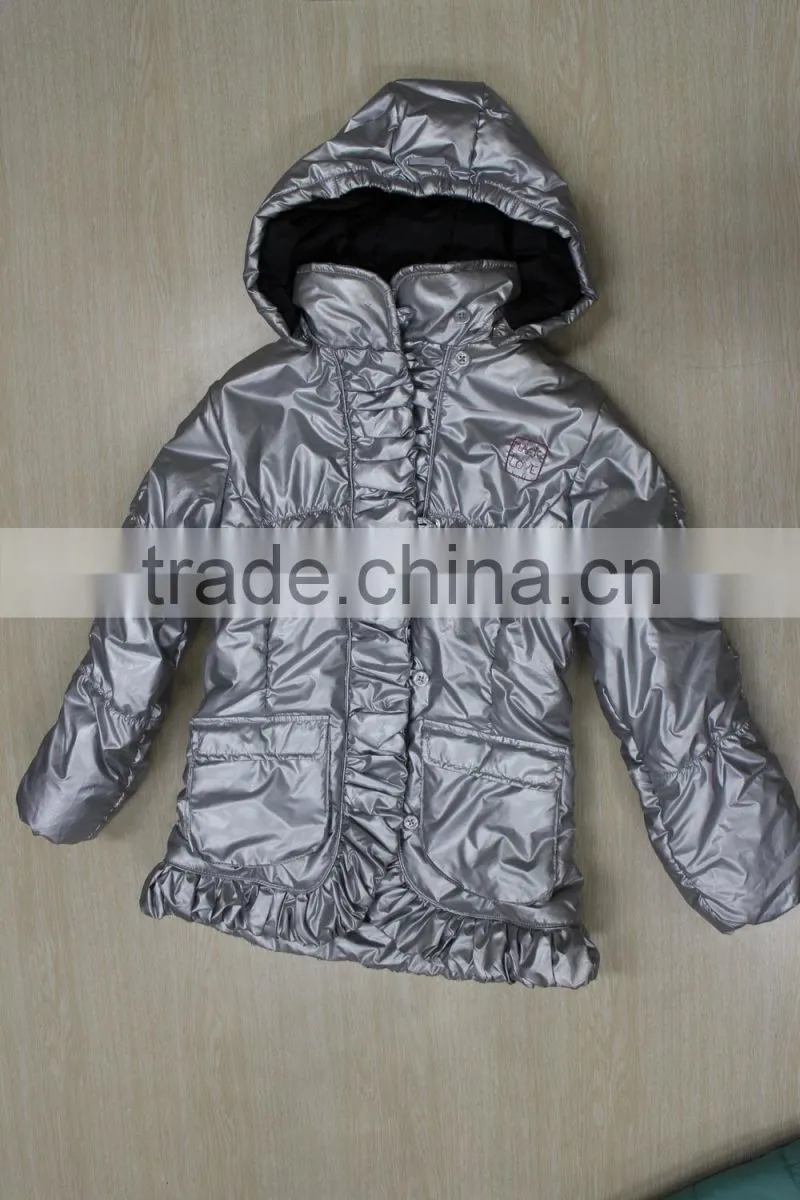 2015 good quality fashion kid leather jacket for girls