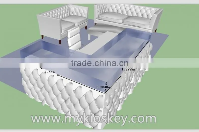 Beauty salon reception desk with lexury sofa