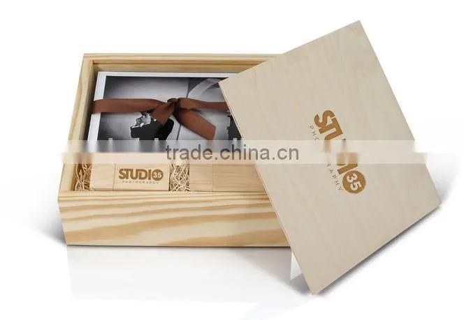 popular wedding gift Gift Wooden USB Sticks New Custom Wooden box Silk Print logo usb 2.0 memory flash stick pen drive