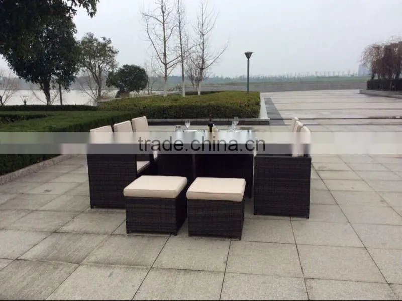 Patio Furniture Dining Set Garden Outdoor patio furniture sets Wicker Outdoor Patio Cube sets W/ Cushions