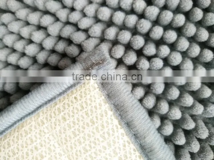 grey cheap low short pile chenille mat