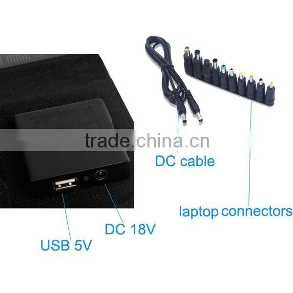 40W 2015 new design solar universal folding travel bag with high power output from folding solar factory