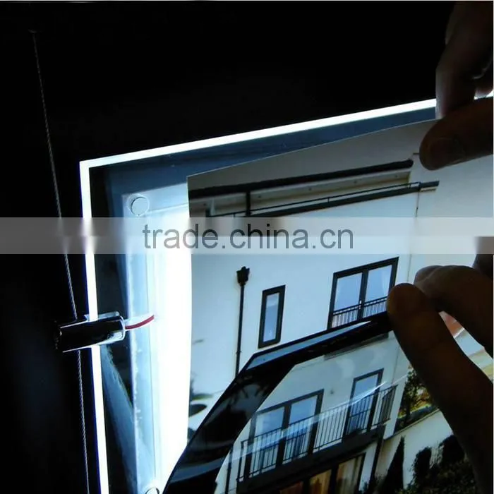 New Invention Real Estate Acrylic Light Poster Folders Portrait Window Signs Cable Led Displays