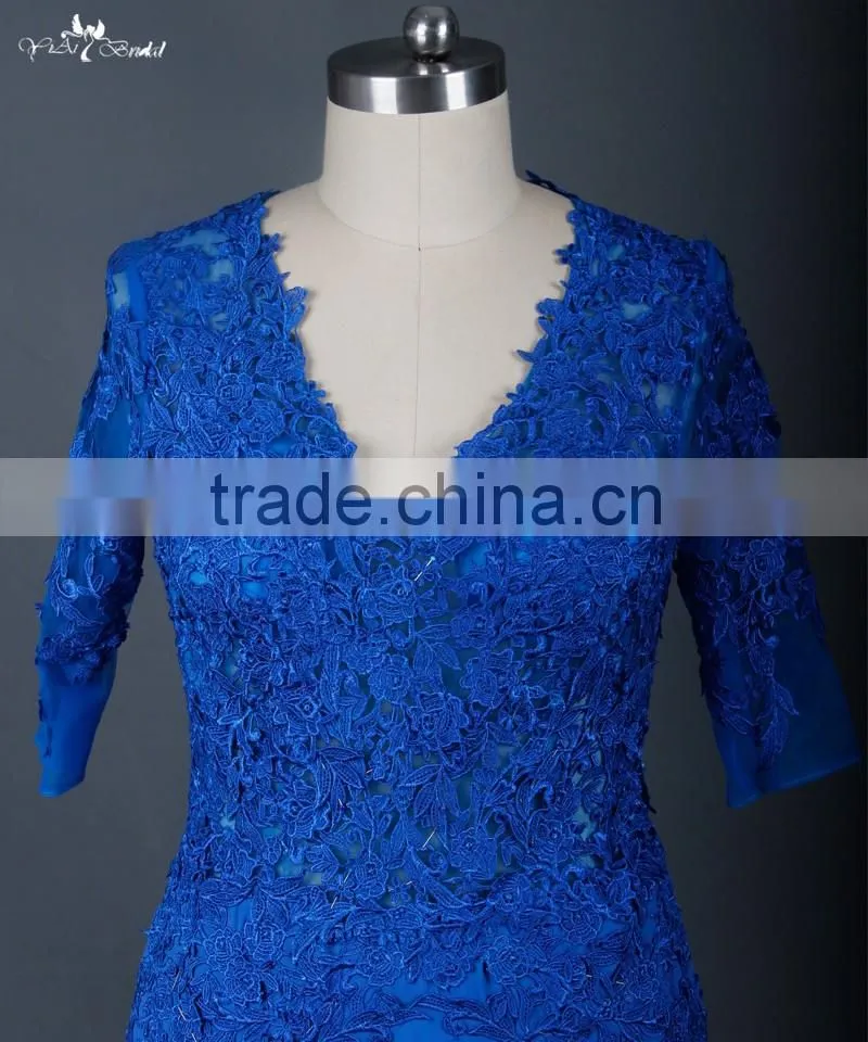 RSE674 Elegant Lace Vintage Royal Blue Mother Of The Bride Evening Dresses