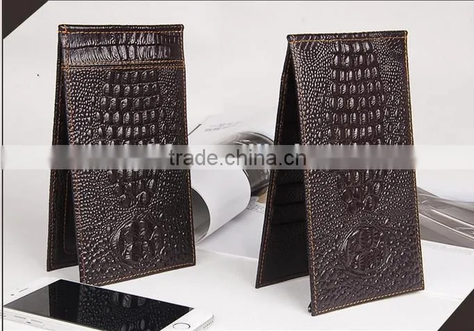 2016 new design fashion 100%Genuine Leather Wallet,Crocodile 3D purse men long wallet card handbag wallet