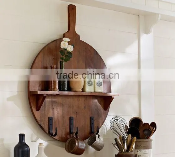 High Quality Cutting Board Shape Wooden Hook Wall Decoration