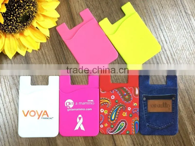 Best promotional gift silicone mobile phone pocket with custom logo