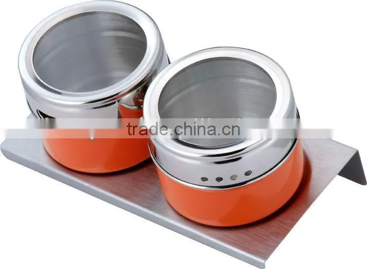 Magnetic Spice Jar Stainless Steel Condiment Sets, Condiment Jar