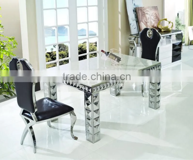 Modern Design Living Room Furniture Long-lasting Marble Top Stainless Steel Dining Table TH338