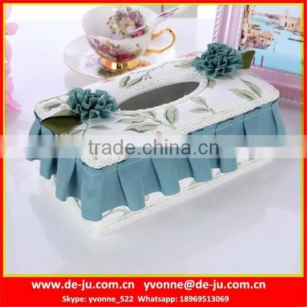 Lacework Sewing Red Decorative Tissue Boxes