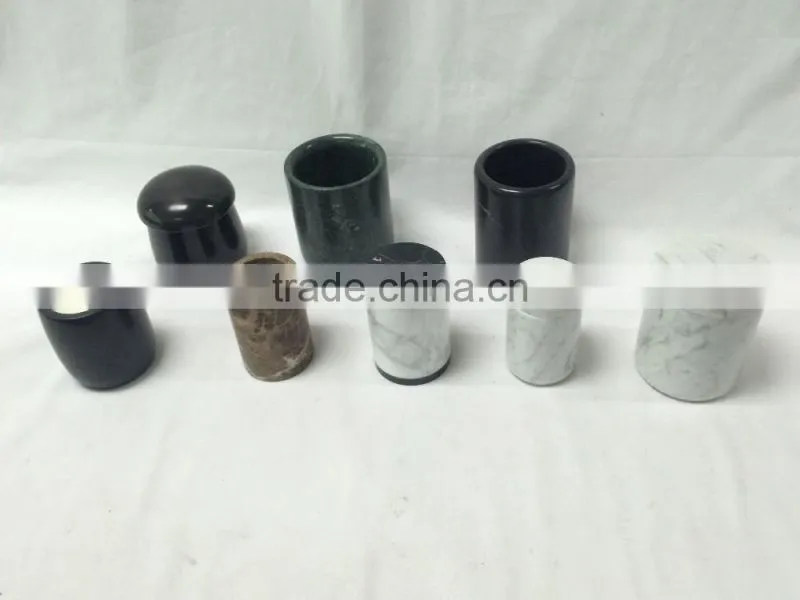 2016 hot sale marble decors matte black candle jar for soy wax