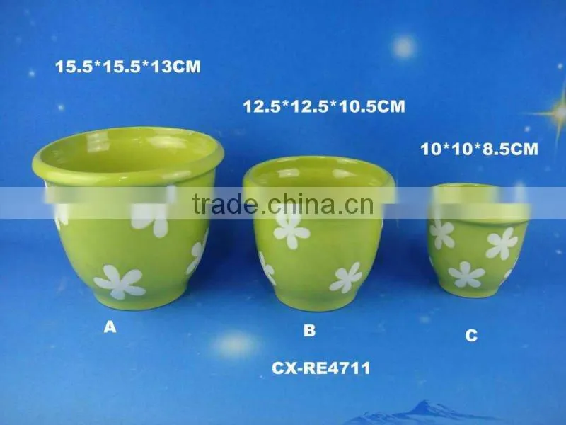 Unique Hand painted flower glazed ceramic shoe flower pot planter