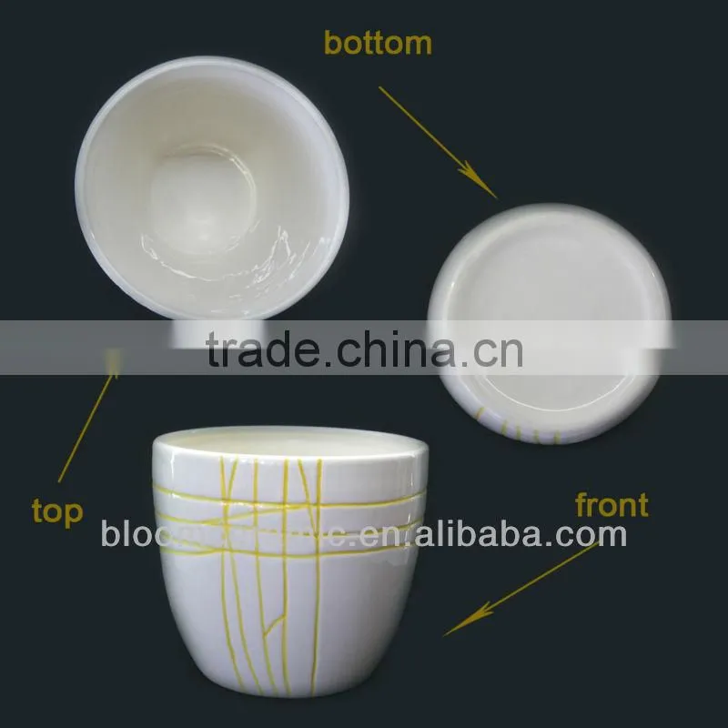 White ceramic cylinder pot