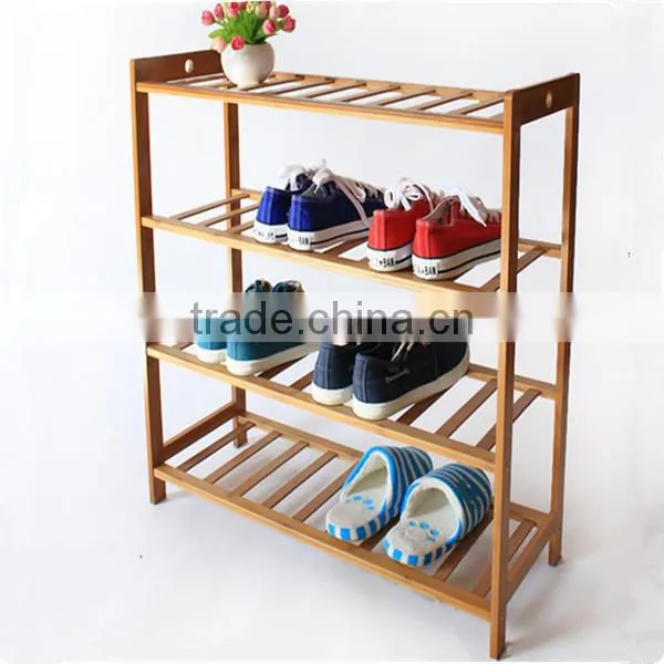 Easy to assemble bamboo shoe rack