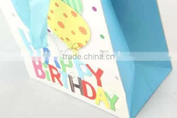 Printed Foldable Gift Bag With Balloon Pattern/ Shopping Paper Bag
