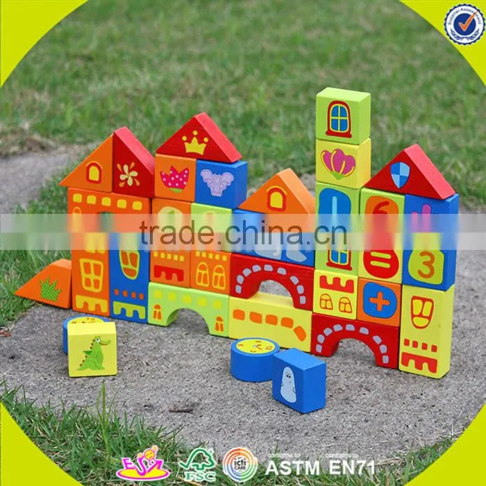wholesale educational wooden baby walking toys high quality wooden baby walking toys with building blocks W16E017-S