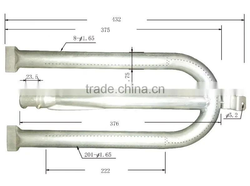 U shape barbecue gas burner