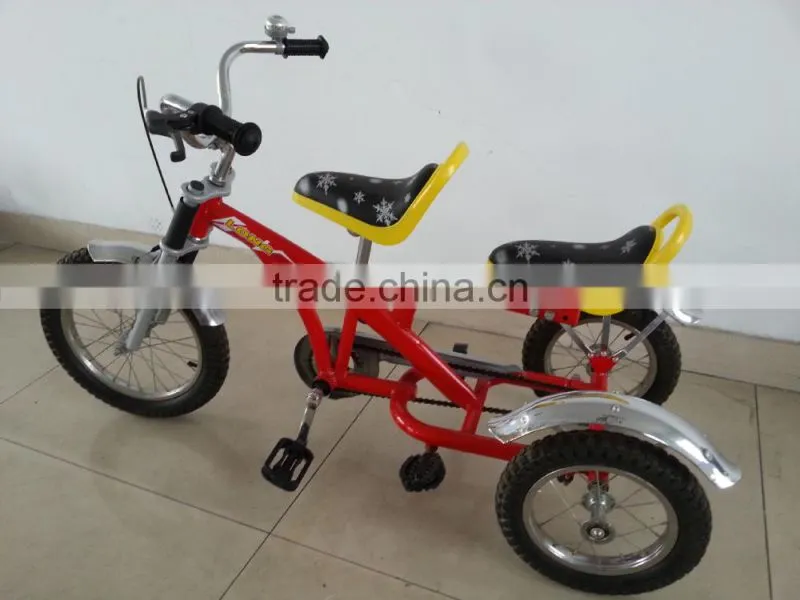 rubber wheels 2 seats children tricycle in China