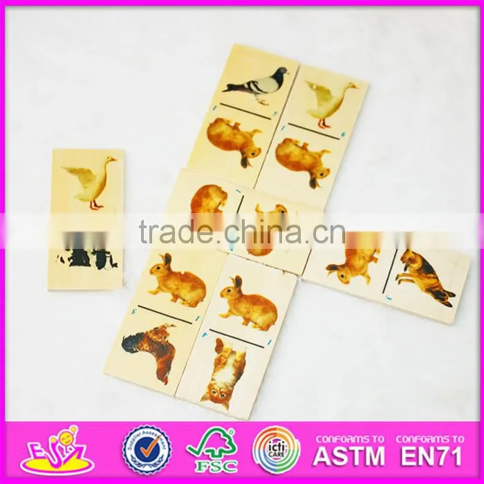 2016 top fashion educational kids wooden domino set WJ278287