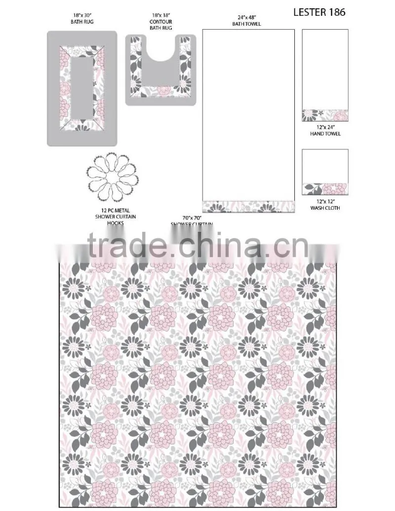18PCS Embroidered Bathroom set