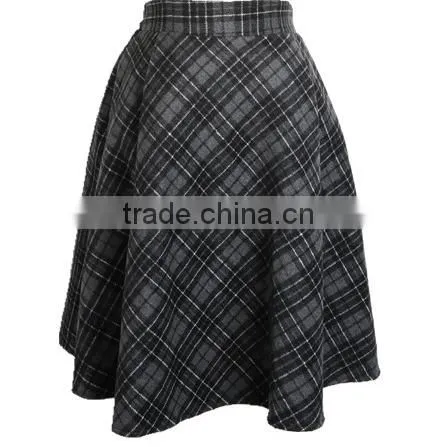 Fashion 2015 Autumn Winter Casual High Waist Midi Women Girl Knee-Length Skirt