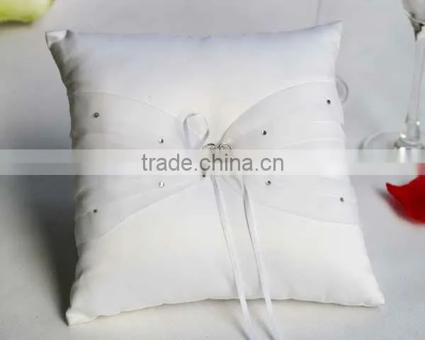 white satin square shape Ring Pillow