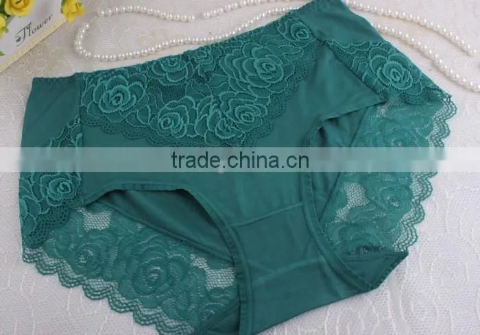 Beauty color lace/spandex sexy adult woman panty transparent underwear for girl