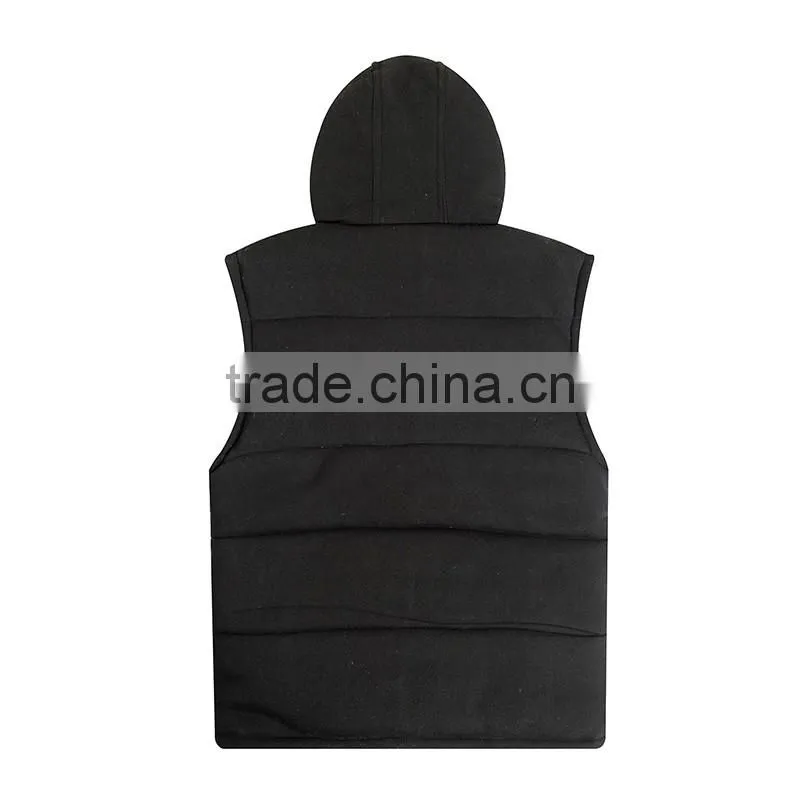 Double sides hooded polar fleece warm winter sleeveless men's windbreaker vest