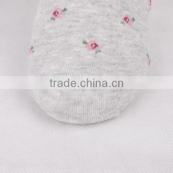 2014 custom wholesale colorful flower weave comfortable ladies cotton boat socks