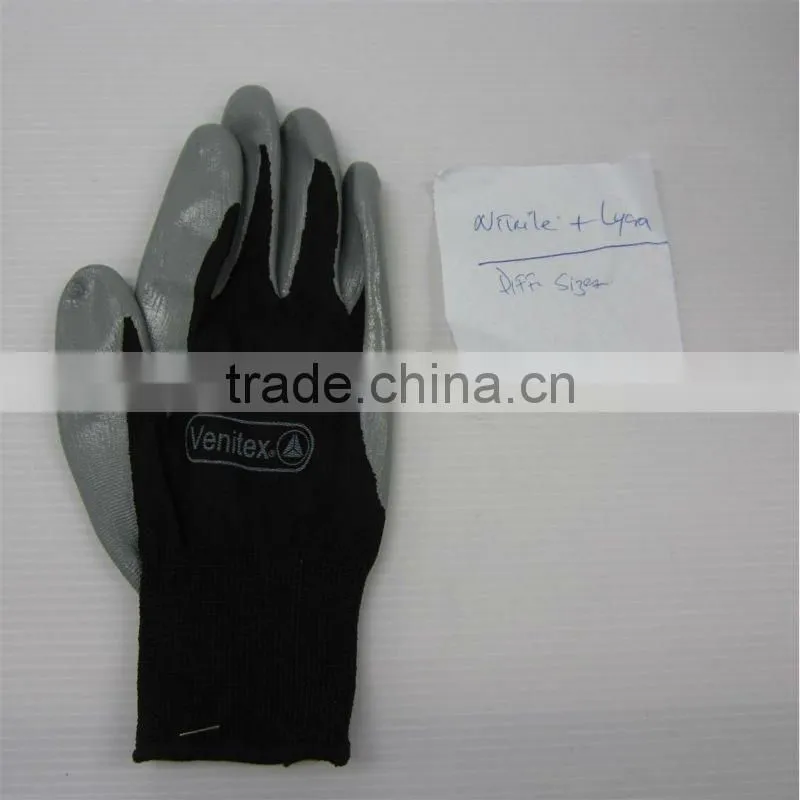 Populor Nitrile coating polyester knitted gloves All-purpose safety gloves