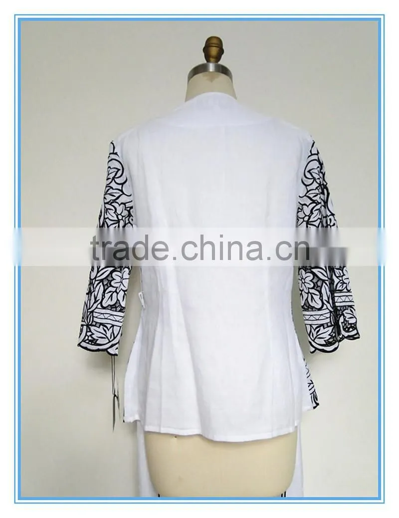 2016 Fashion Business Embroidery Blouse And Pants Suit