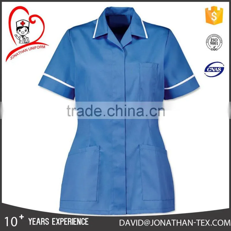 Factory cost fasional poly cotton nurse uniform medical scrub hospital women tunic