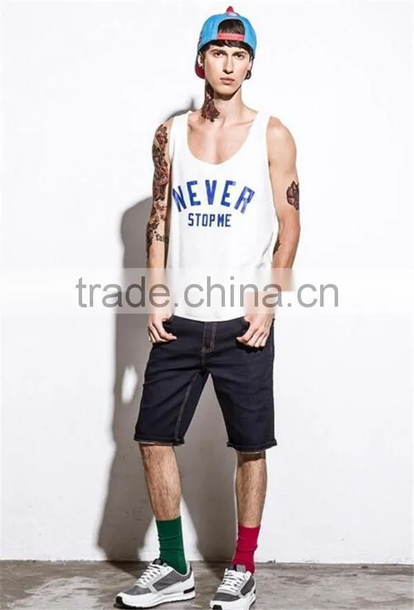 New fashion high quality boys printed singlet