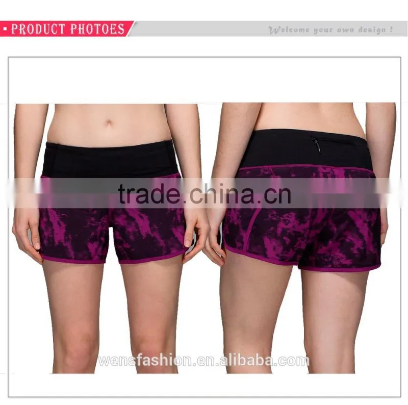 Dry- fit / lycra compression Printing stitching women fitness shorts