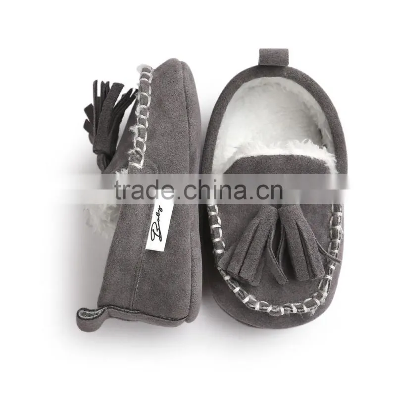 6 colors suede fabric, soft sole baby moccasins